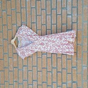 Lush dress, size S, red and white floral print